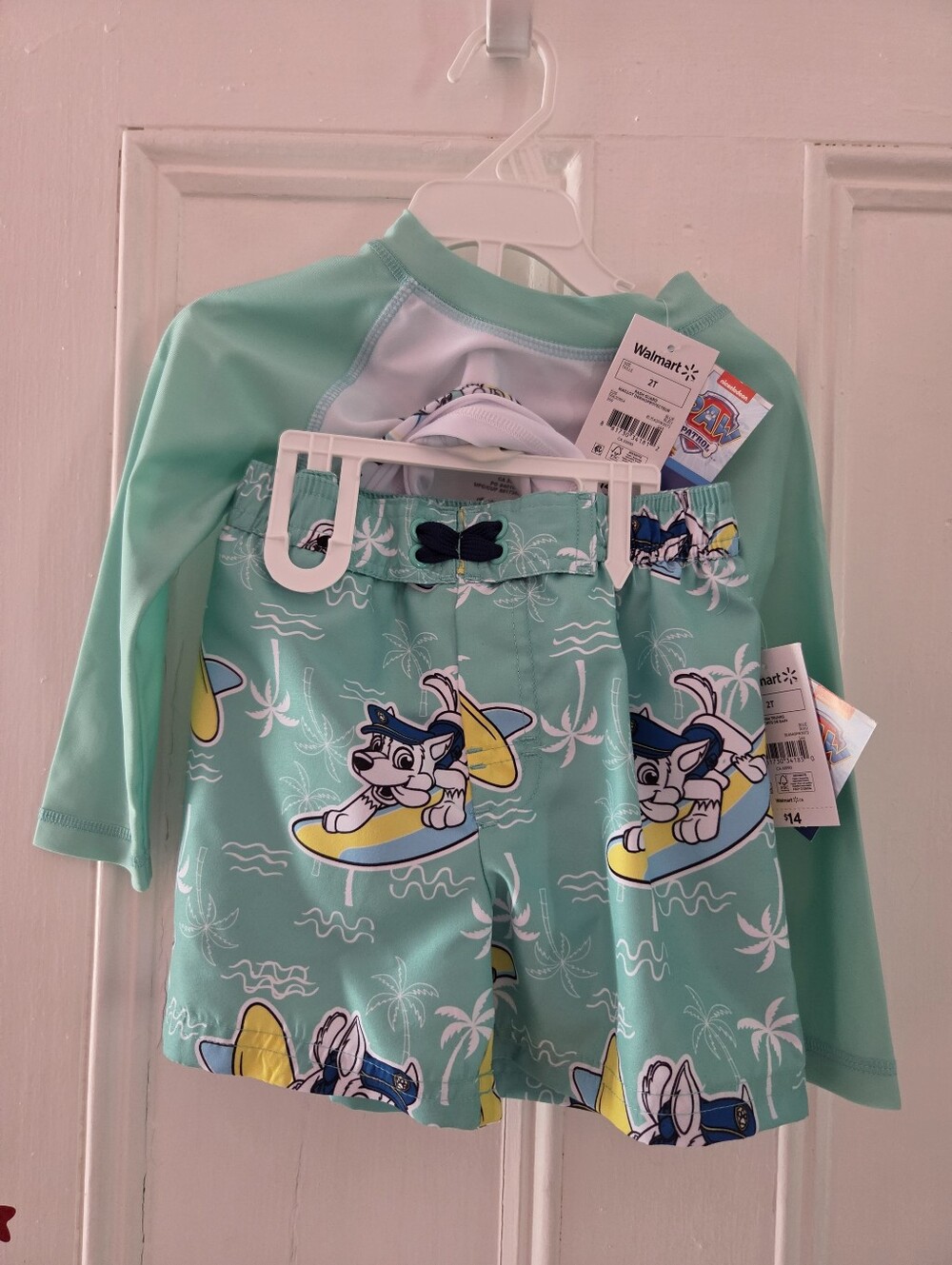 Kids' Mint Green Paw Patrol Rash Guard Set
